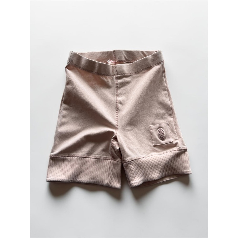 Free People Movement Women Pink Ribbed Hem Bike Shorts Small High Rise Athletic